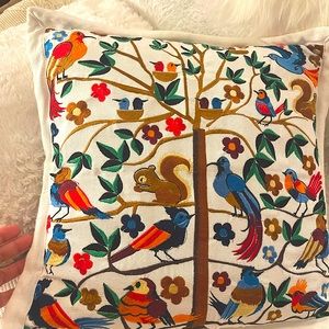 Beautiful Pillow Cover with the tree of life Handmade Embroidered.